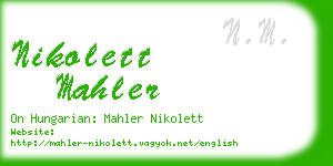 nikolett mahler business card